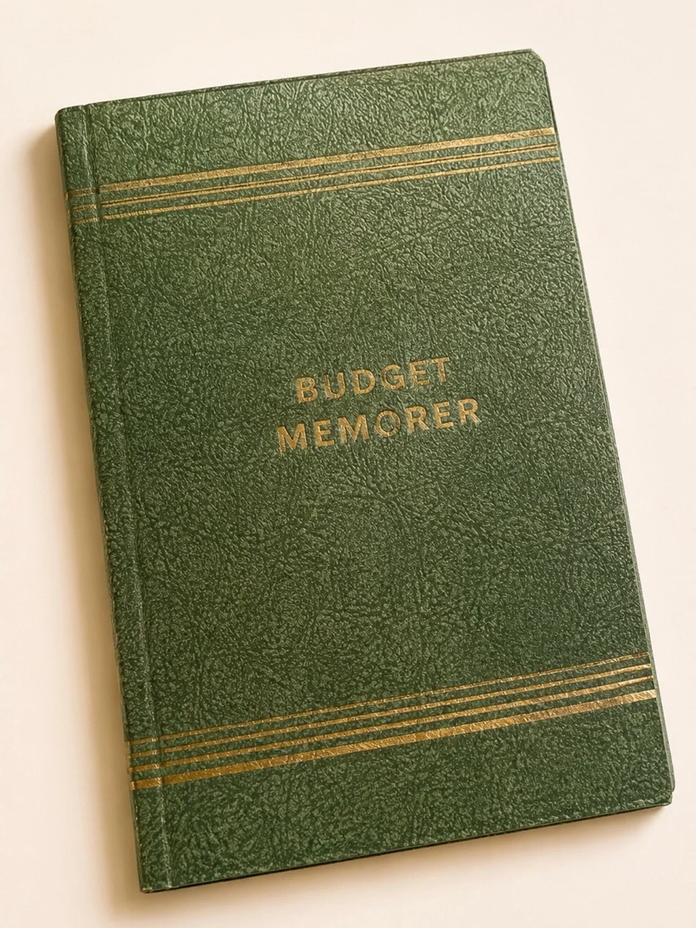 Vintage Green Budget Memorizer with Gold Accents